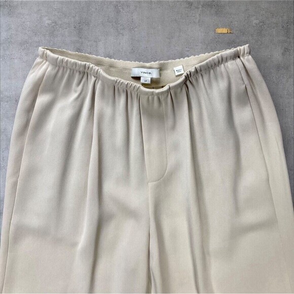 VINCE Pants Womens Size Small Tan Straight Leg Pleated Front Pull On Trousers - Picture 4 of 16